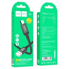 USB кабель HOCO X91 USB - micro USB 3 MЕТРИ ЧОРНИЙ