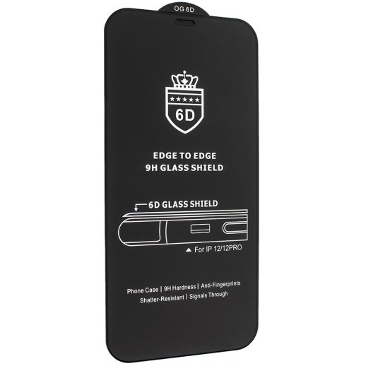Захисне скло 6D для APPLE iPhone 12 | 12 PRO 6,1" ЧОРНИЙ
