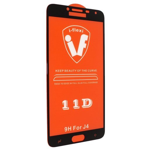 Захисне скло для телефону 11D 9H i-flexi SAMSUNG J400 Galaxy J4 (2018) в упаковці ЧОРНИЙ