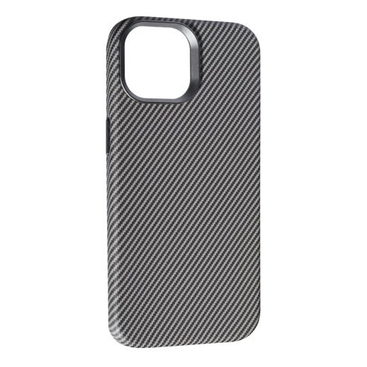 Накладка Leather Carbon With Magnetic для Apple iPhone 15 Titanium