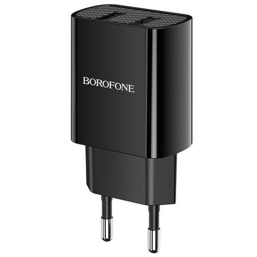 Мережевий зарядний пристрій Borofone BA53A 2*USB 2,1A, чорний