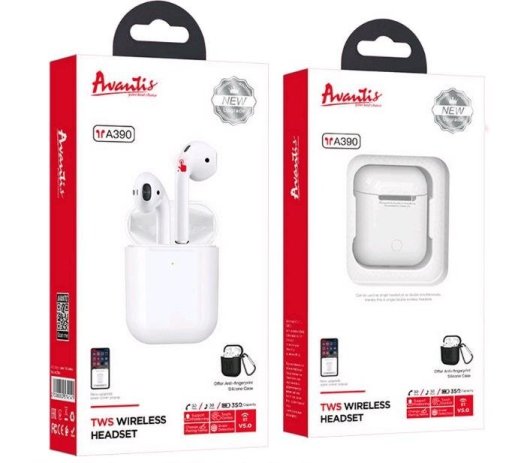 Блютуз Стерео Гарнітура Avantis A390 TWS White