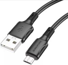 USB кабель BOROFONE BX80 2,4A charging data USB - micro USB 1 метр чорний