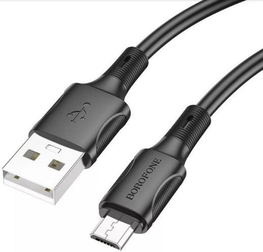 USB кабель BOROFONE BX80 2,4A charging data USB - micro USB 1 метр чорний
