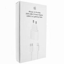 Мережевий зарядний пристрій 14 PRO MAX USB-C 20W + USB TYPE-C TO LIGHTNING З ЛОГО в упаковці