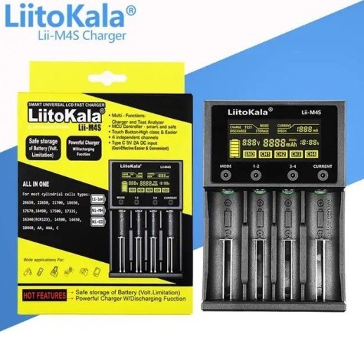 Універсальний зарядний пристрій Liitokala Lii-M4S для Li-ion/Ni-Mh/Ni-Cd акумуляторів