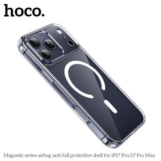 Силіконова накладка HOCO протиударна з MagSafe для APPLE iPhone 17 PRO MAX, прозора