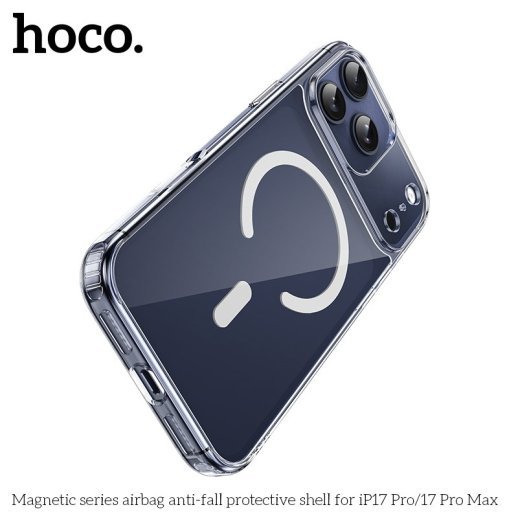 Силіконова накладка HOCO протиударна з MagSafe для APPLE iPhone 17 PRO MAX, прозора