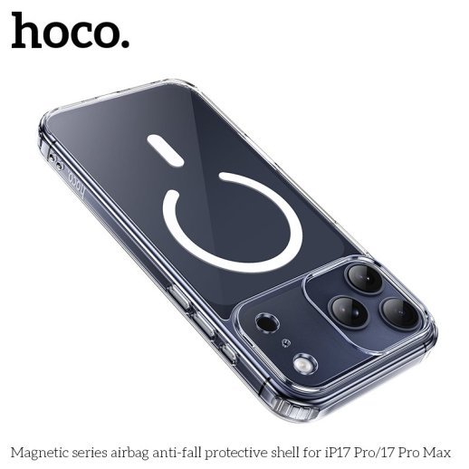 Силіконова накладка HOCO протиударна з MagSafe для APPLE iPhone 17 PRO MAX, прозора