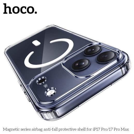 Силіконова накладка HOCO протиударна з MagSafe для APPLE iPhone 17 PRO MAX, прозора