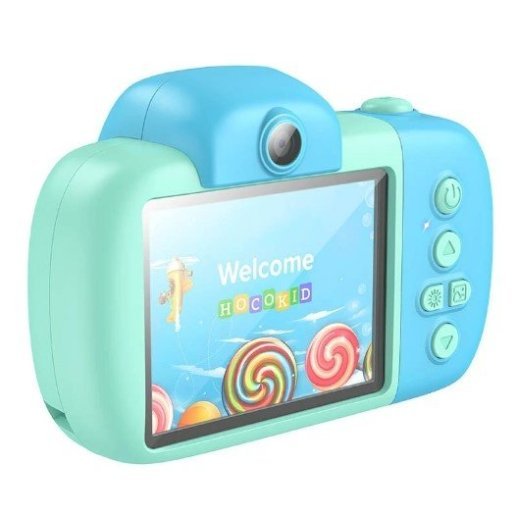 Дитячий цифровий фотоапарат HOCO DV201 із двома об'єктивами, БЛАКИТНИЙ