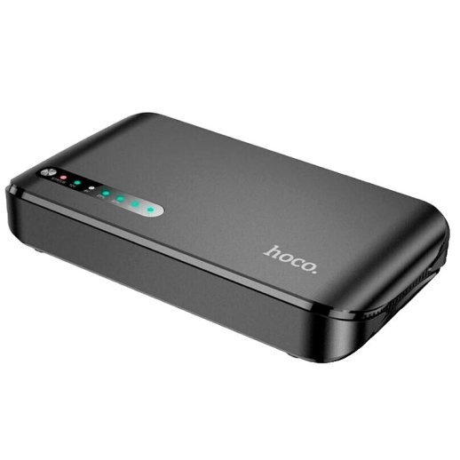 ДБЖ для роутера HOCO DB62 UPS + POWERBANK 20000mah 9V/12V + USB 5V + TYPE-C 1A, ЧОРНИЙ