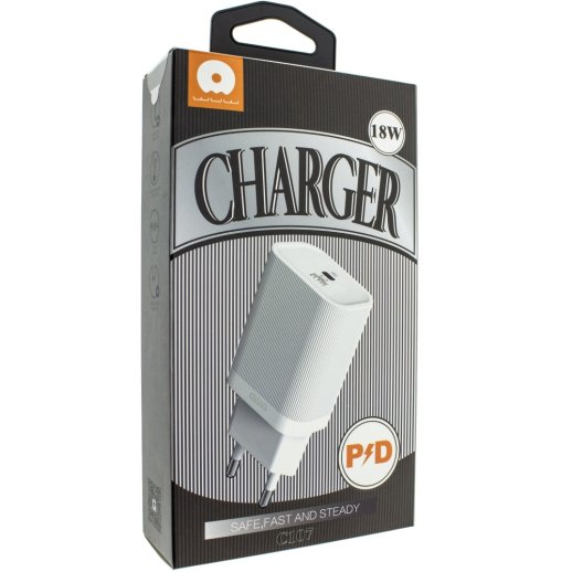 Зарядний пристрій WUW C107 18W USB-C Power Adapter PD 3A FAST CHARGER