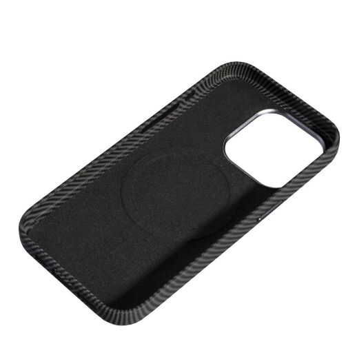 Накладка Leather Carbon With Magnetic для Apple iPhone 15 Pro Black
