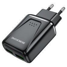 Мережевий зарядний пристрій BOROFONE BA54A Wide 2 USB QC3.0 18W