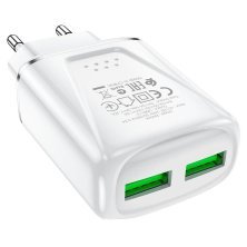 Мережевий зарядний пристрій BOROFONE BA54A Wide 2 USB QC3.0 18W