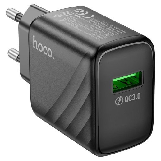 Мережевий зарядний пристрій HOCO CS21A USB QC 3.0, ЧОРНИЙ