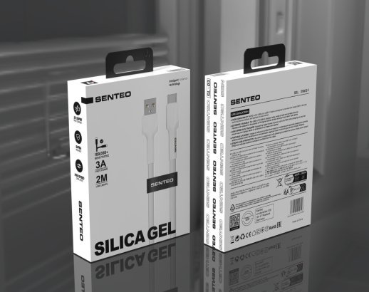 USB Cable Senteo SL-03 soft silicone USB A - USB C 2M 