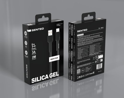 USB Cable Senteo SL-03 soft silicone USB A - USB C 2M