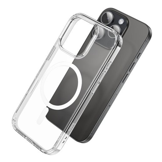 Силіконова накладка HOCO протиударна з MagSafe для APPLE iPhone 14 PRO MAX 6.7" прозора