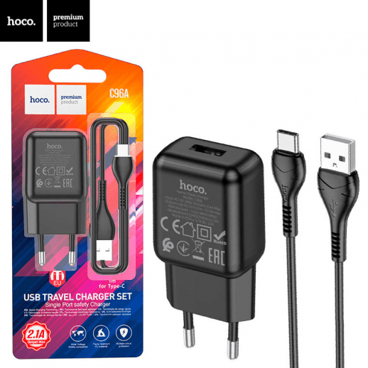 Мережевий Зарядний Пристрій Hoco C96A 1USB Type-C