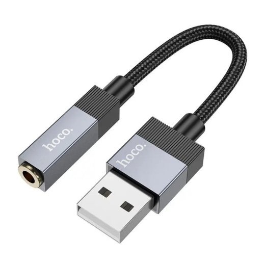 Кабель AUX HOCO UPA32D USB (штекер) на 3,5 мм (штекер) 1метр, чёрный