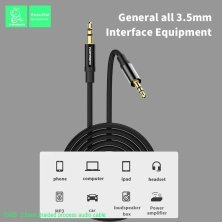 AUX КАБЕЛЬ Denmen DX05 jack 3.5мм 2M ТКАНИНОВА ОПЛЕТКА