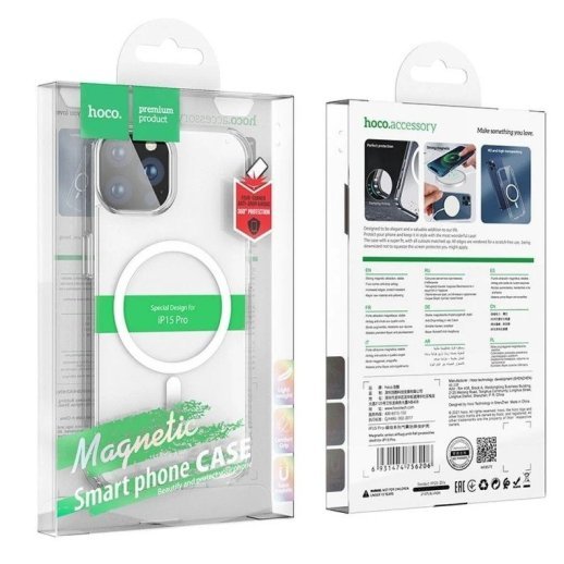 Силіконова накладка HOCO протиударна з MagSafe для APPLE iPhone 17, прозора