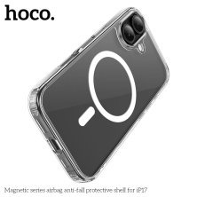 Силіконова накладка HOCO протиударна з MagSafe для APPLE iPhone 17, прозора