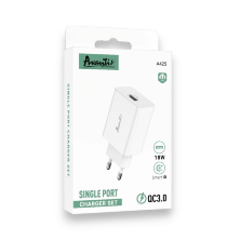 Мережевий Зарядний Пристрій Avantis A425 1USB QC 3.0 White