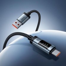 USB кабель Hoco U148 Lord USB  -  Type-C 100W з цифровим дисплеєм, чорний