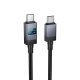 USB-C кабель HOCO X118 Type-C - Type-C, 1 м, з дисплеєм, чорний