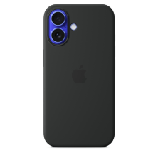 Silicone Case Original With MagSafe and Splash Apple iPhone 16 with button Black