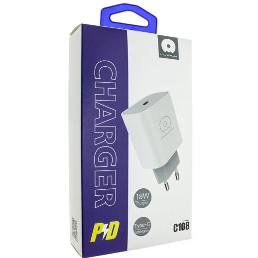 Зарядний пристрій WUW C108 18W USB-C Power Adapter PD 3A FAST CHARGER