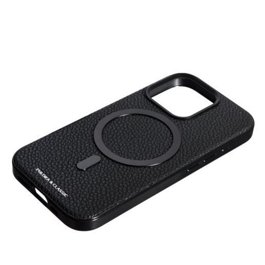 Накладка Puloka Leather outside Magnet для Apple iPhone 16 Pro Max Black