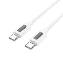 USB-C кабель BOROFONE BX114 Type-C - Type-C SILICONE 60W, 3A, 1 метр, білий