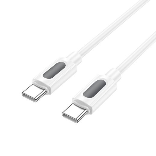 USB-C кабель BOROFONE BX114 Type-C - Type-C SILICONE 60W, 3A, 1 метр, білий