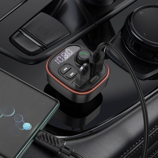 FM Модулятор BOROFONE BC59 з підтримкою швидкого заряджання QC3.0  Bluetooth / гучномовець