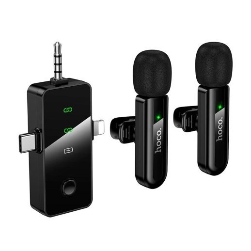 Бездротовий петличний мікрофон HOCO L20C 3.5mm / Lightning / TYPE-C