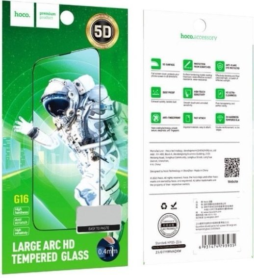 Скло для телефону HOCO G16 5D large arc APPLE iPhone 17 PRO MAX
