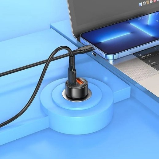 Автомобільний зарядний пристрій BOROFONE BZ20 38W Smart TYPE-C PD 20W + USB QC3.0, чорний