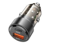 Автомобільний зарядний пристрій BOROFONE BZ20 38W Smart TYPE-C PD 20W + USB QC3.0, чорний