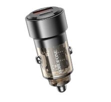 Автомобільний зарядний пристрій BOROFONE BZ20 38W Smart TYPE-C PD 20W + USB QC3.0, чорний