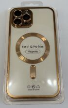 Case Magsafe With Frame for Apple Iphone 12 ProMax Gold
