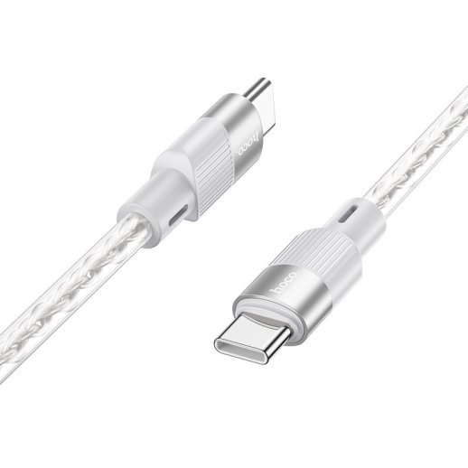 USB-C кабель HOCO X99 Type-C - Type-C 60W, SILICONE, 1метр, сірий