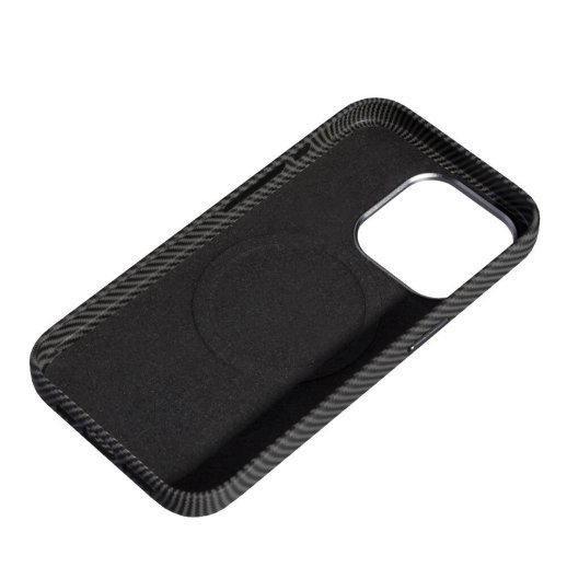 Накладка Leather Carbon With Magnetic для Apple iPhone 15 Pro Max Black