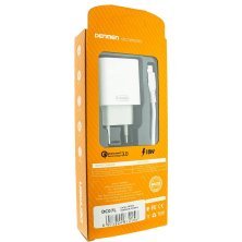 Мережевий зарядний пристрій DENMEN DC07L 3.6A 1USB 18W QC3.0, FCP, AFC, SCP + CABLE Lightning-USB