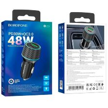 Автомобільний зарядний пристрій BOROFONE BZ21 Brilliant 48W dual port  PD30W+QC3.0 car charger