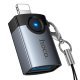 OTG-адаптер HOCO UA46 Lightning (штекер) на USB (гнездо), сірий