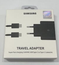 Мережевий Зарядний Пристрій Samsung TA800 45w & Cable in Box Black